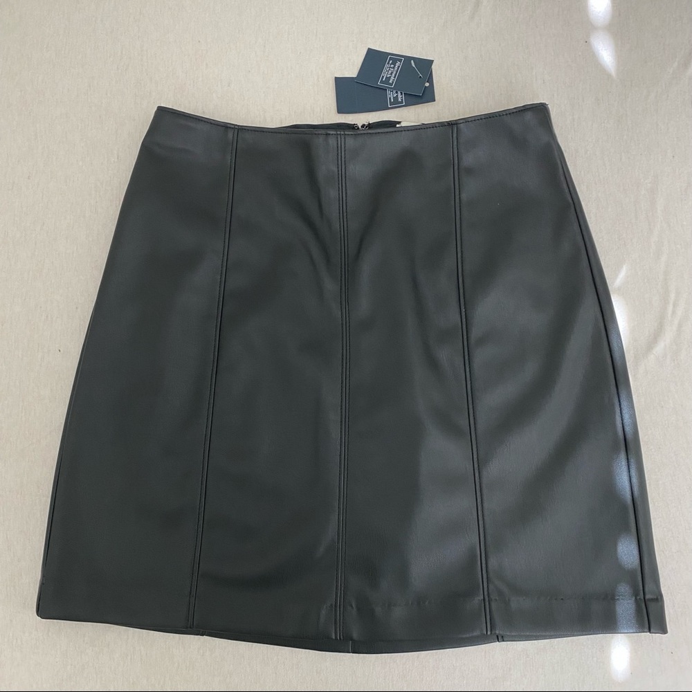 Abercrombie & Fitch Black Faux Leather Mini Skirt
